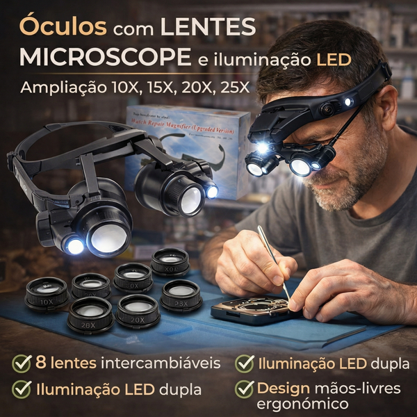 Óculos Lupa Profissional para Detalhes